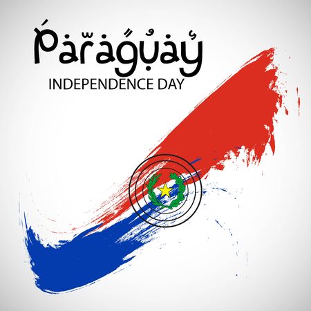 Vector illustration of a background or poster for Paraguay Independence Day.のイラスト素材