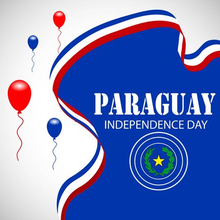 Vector illustration of a background or poster for Paraguay Independence Day.のイラスト素材