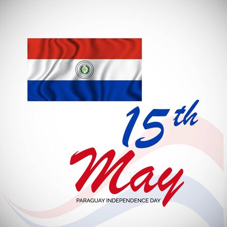 Vector illustration of a background or poster for Paraguay Independence Day.のイラスト素材