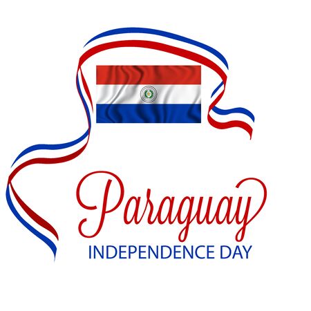 Vector illustration of a background or poster for Paraguay Independence Day.のイラスト素材