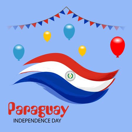 Vector illustration of a background or poster for Paraguay Independence Day.のイラスト素材