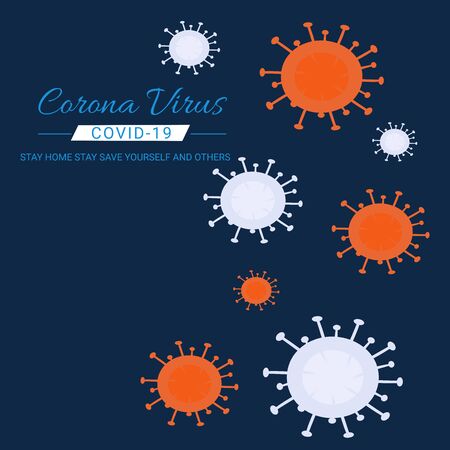 Vector illustration of a Background for Avoid Corona Virus Disease. COVID-2019.Save to Earth for Corona Virus Disease.のイラスト素材