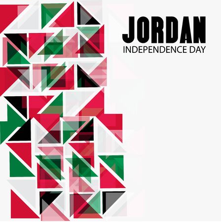 Vector  illustration of a background a poster for Jordan Independence Day.のイラスト素材