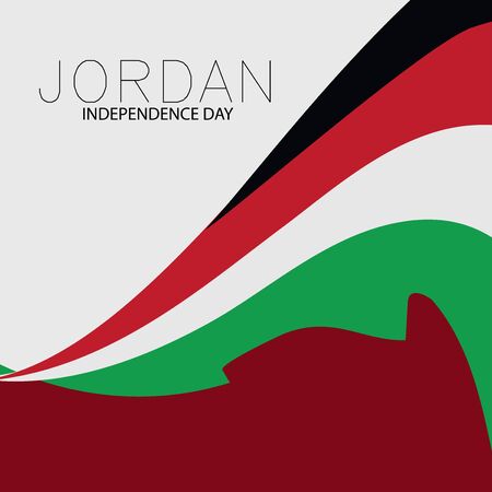 Vector  illustration of a background a poster for Jordan Independence Day.のイラスト素材