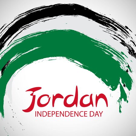 Vector  illustration of a background a poster for Jordan Independence Day.のイラスト素材