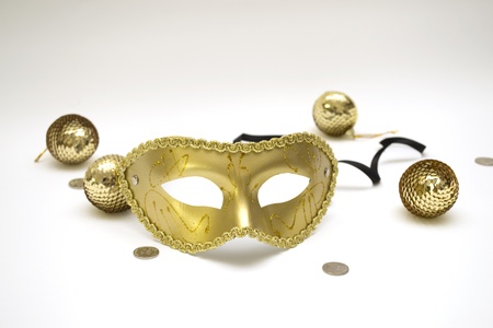 Gold Venetian mask with decorations の写真素材