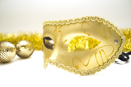 Gold Venetian mask with decorations の写真素材