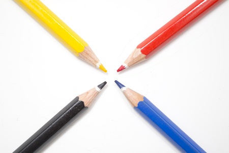 RGB coloured pencilsの写真素材