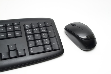 black keyboard and mouse
