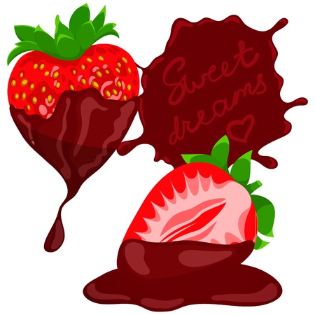 Strawberries wit chocolate  Vectorのイラスト素材