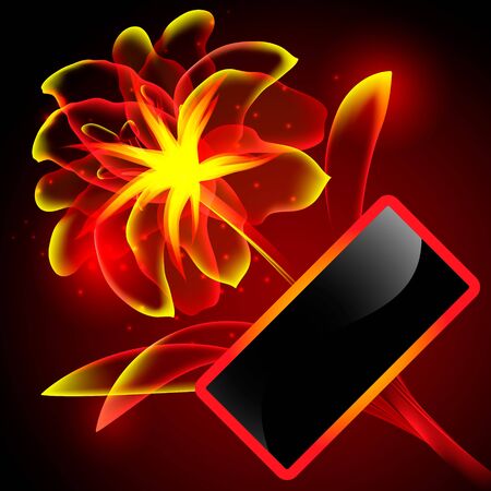 Flame flower with frameのイラスト素材