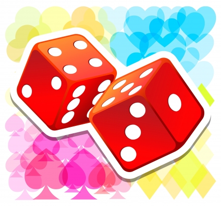 Vector red dicesのイラスト素材