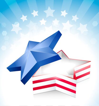 4 july star boxのイラスト素材