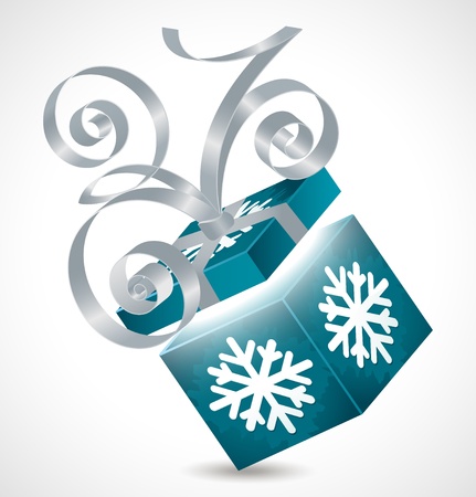 Gift box with bow isolated on white のイラスト素材