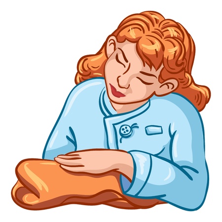 Maid, woman holding towelsのイラスト素材
