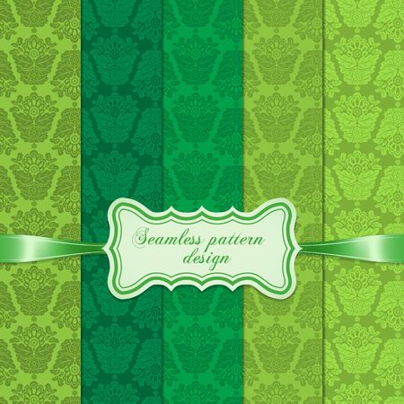 Set of seamless floral patternのイラスト素材