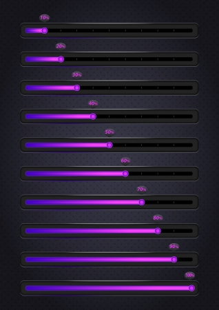 Glowing violet progress bars  10-100 のイラスト素材