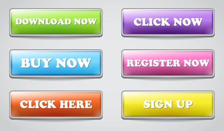 Set of colored web buttonsのイラスト素材