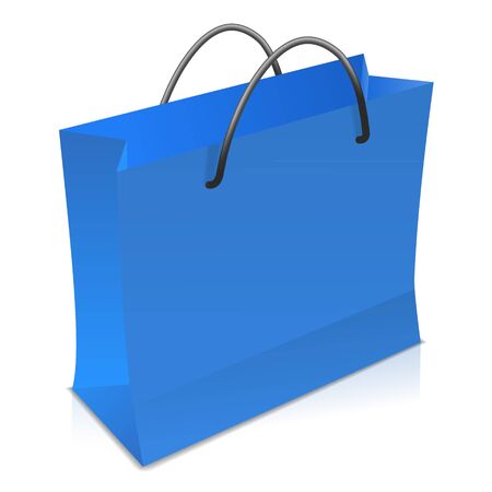 Blue shopping bagのイラスト素材