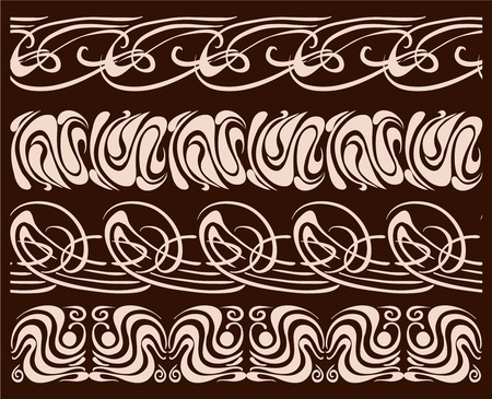Set of borders  Calligraphic design elements のイラスト素材