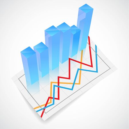 Modern 3d vector graph iconのイラスト素材