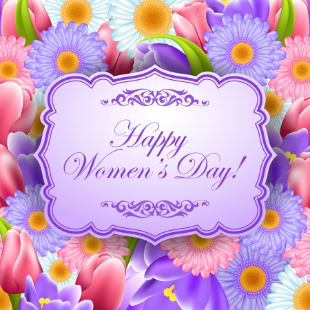 Vintage greeting card with flowers and text frameのイラスト素材