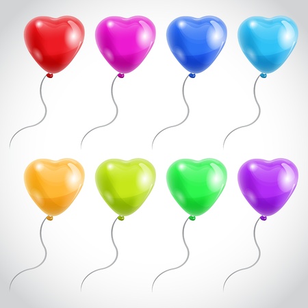 Colorful Heart Shape Balloons のイラスト素材