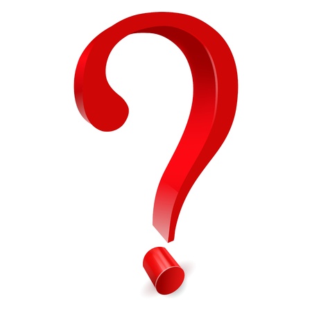 Red question mark , isolated on whiteのイラスト素材