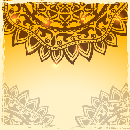 Vintage Indian gold ornamentのイラスト素材