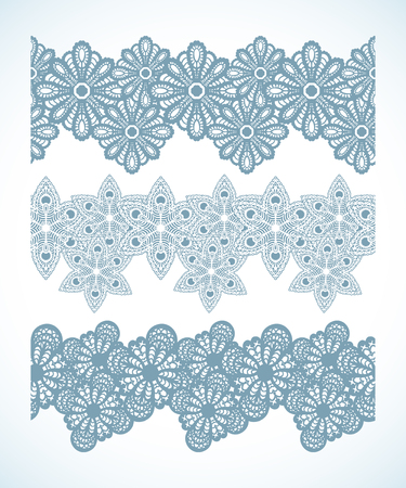Snowflake Textured Christmas Stars Seamless Pattern Borderのイラスト素材