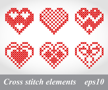 Vector cross stitch embroidery, can be used for decoration, package designのイラスト素材