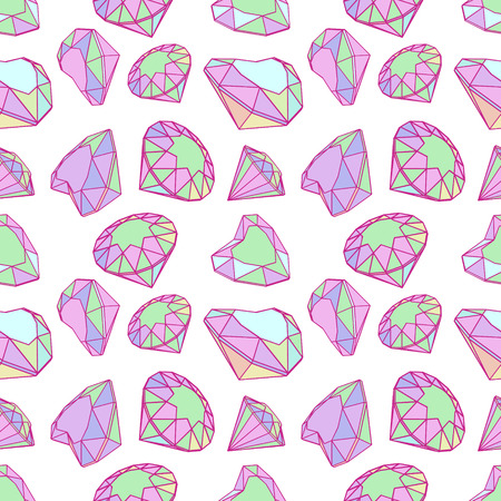 Seamless pattern with emeralds. Vector illustrationのイラスト素材