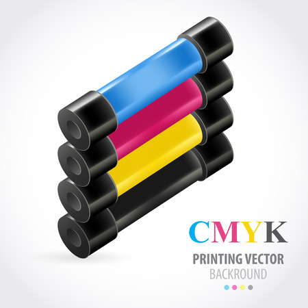 cmyk print colored rollのイラスト素材