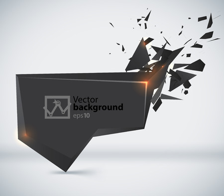 Vector Speech Black Bubble Crushing with text placeのイラスト素材