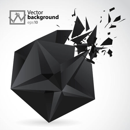 Abstract Background with black 3d star exposionのイラスト素材