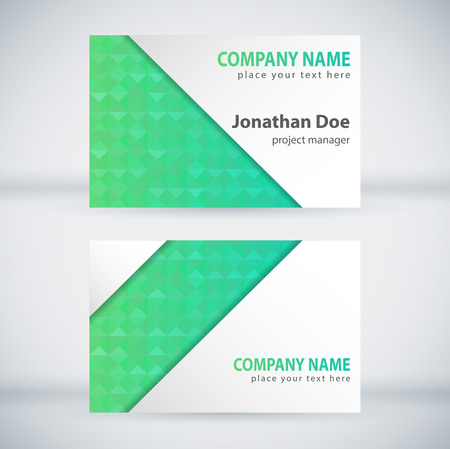 Green Modern Business Card Set. Vector Designのイラスト素材