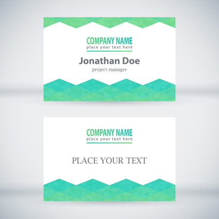 Green Modern Business Card Set. Vector Designのイラスト素材