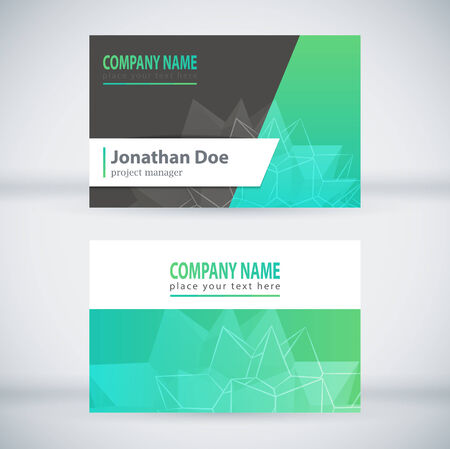 Green Modern Business Card Set. Vector Designのイラスト素材