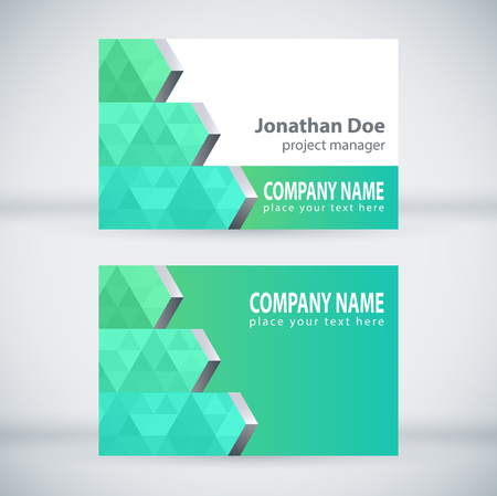 Green Modern Business Card Set. Vector Designのイラスト素材