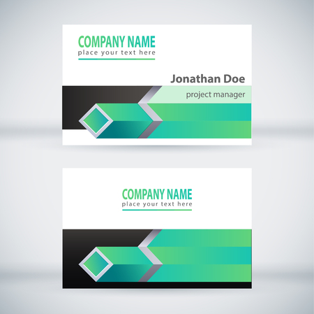 Green Modern Business Card Set. Vector Designのイラスト素材