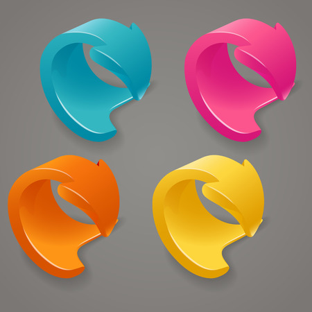 Arrow Icon Set. Multicolor spinal arrows iconsのイラスト素材