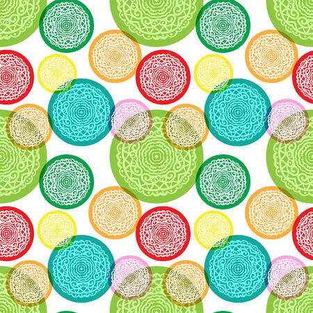 Seamless vector pattern with colorful hand drawn abstract elementsのイラスト素材