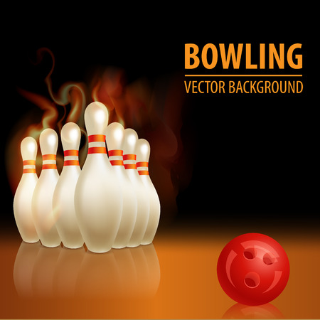 Bowling background with ball. Beautiful sport backgroundのイラスト素材