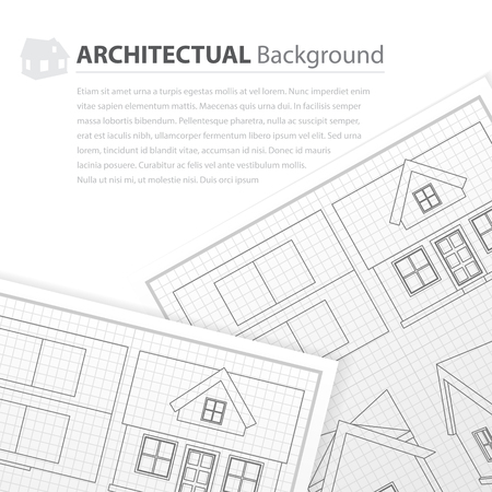 Architectual 3D plan drawing with place for your textのイラスト素材