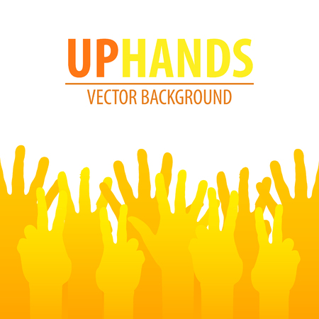 Yellow hands up vector background with text placeのイラスト素材