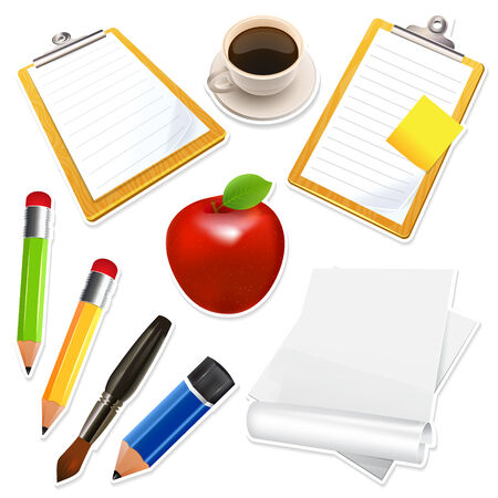 realistic office icons set for yours designsのイラスト素材