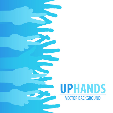 Blue hands up vector background with text placeのイラスト素材