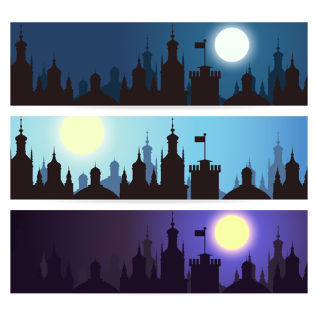 Ctyscape backgrounds  Vector bannersのイラスト素材
