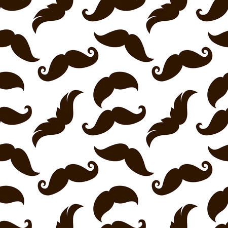 Seamless vintage mustaches on white backgroundのイラスト素材