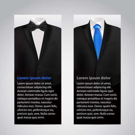 Vector business cards with suit and tuxedo.のイラスト素材